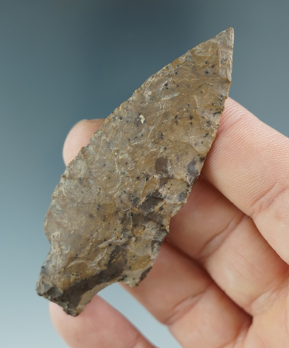 2 7/8" Gatecliff made from heavily patinated multi colored Jasper found near the Entiat River, Wa.