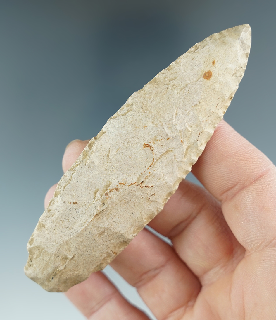 3 3/4" diminishing stem Lanceolate knife found in Illinois.