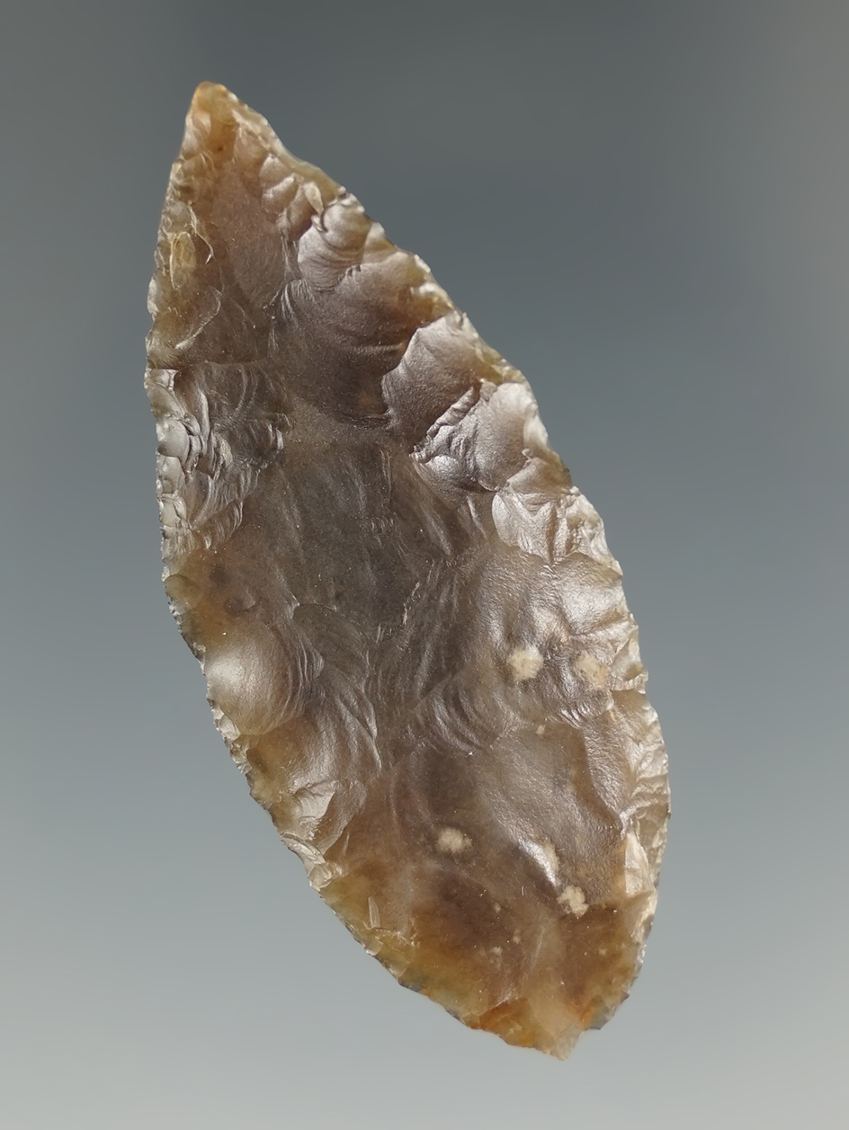 Nicely styled 2 3/16" Cascade -semi translucent Agatized wood found near the Entiat River, WA.