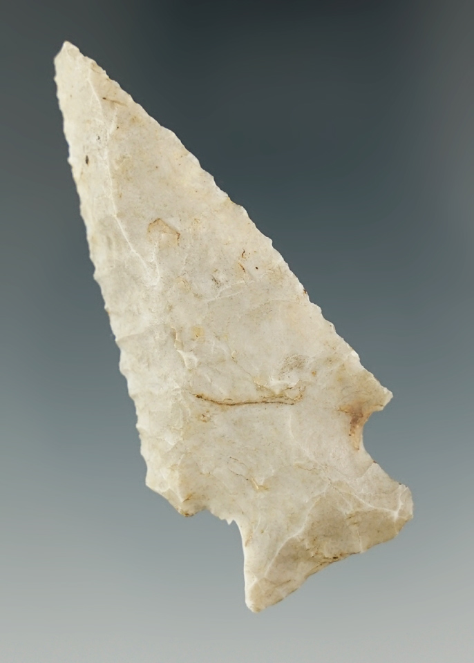 2 3/8" Archaic Bevel found in Logan County Illinois.