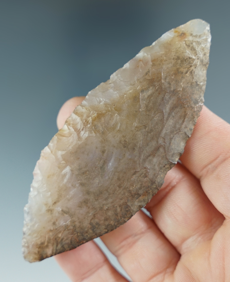 Beautiful translucent 3 9/16" Cascade Knife made from Chalcedony.  Columbia River, Washington.