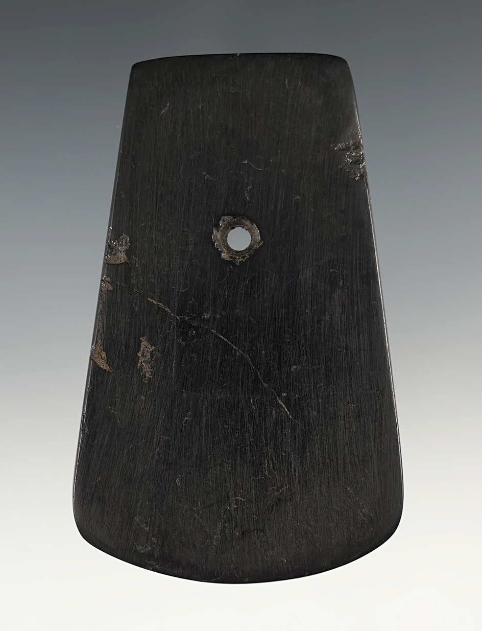 3 3/8" Cannel Coal Pendant found in Brown Co., Ohio. Scarce material for a pendant.