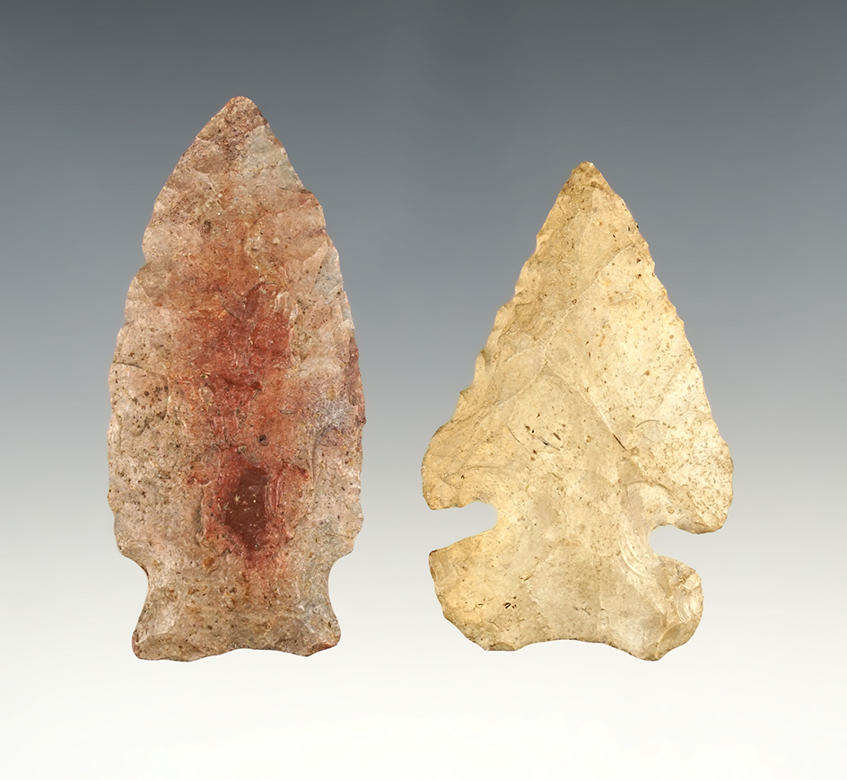 Pair of nicely made Ohio points. The largest is 2 5/8".