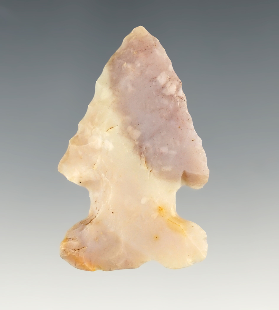 Great color on this 2 1/16" Archaic Bevel found in Washington Co., Ohio in 1969. Ex. E.C. Cline.