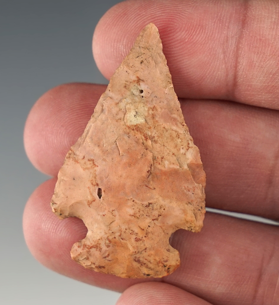 Nice 1 13/16" Pentagonal point found in Erie Co., Ohio. Ex. Ron Sauer collection.