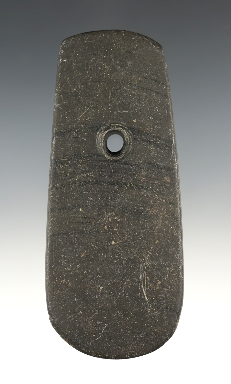 Fine 4 1/2" Adena Keyhole Pendant - Crawford Co., Ohio, Bucyrus Twp., near Bucyrus, Ohio.