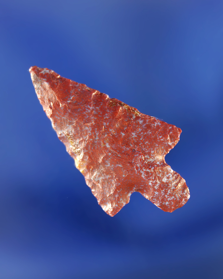 1 1/16" Wallula made from dark red material with nice flaking.