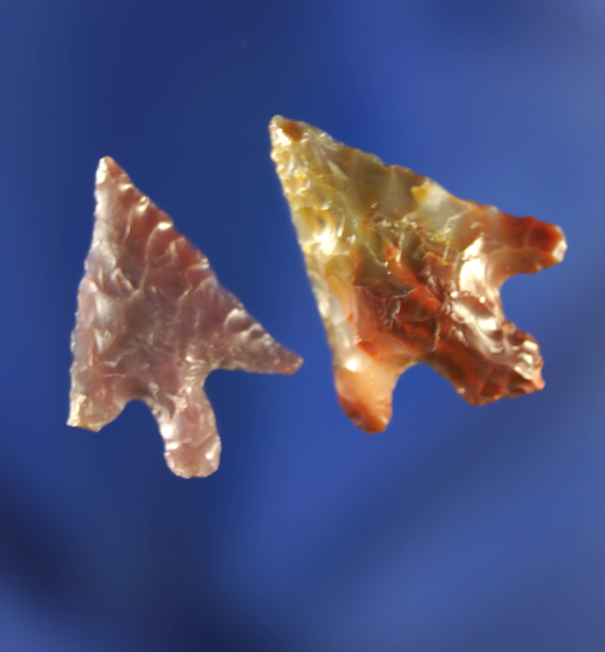 Pair of Columbia River Gempoints made from beautiful material, largest is 3/4".