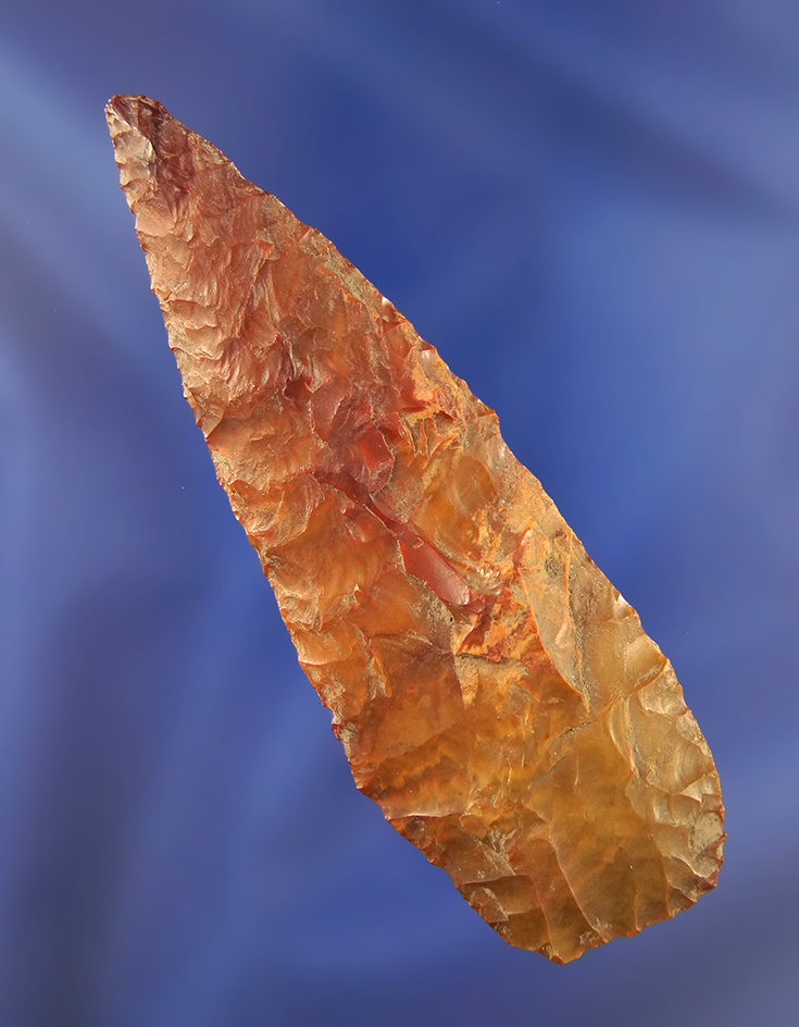 3 11/16" well made multicolored Jasper Pentagonal knife found in the Atlatl Valley in the 1950's