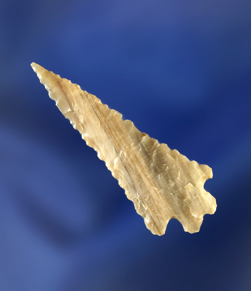 1 1/2" beautiful split stem Columbia Plateau made from petrified wood. Ex-Bishop Family