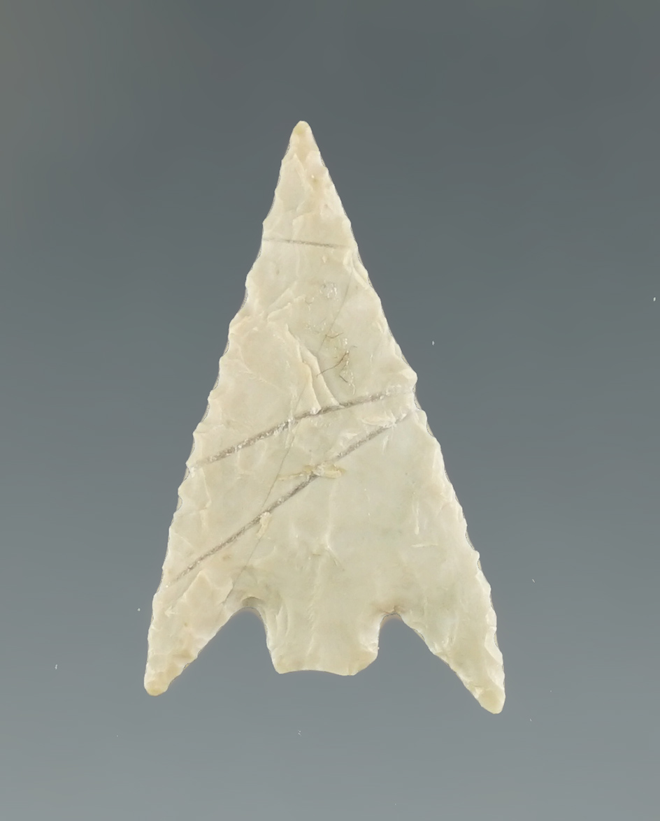 Ex. Museum!  Thin! 1" Gunther point with nicely serrated edges found in southern Oregon.