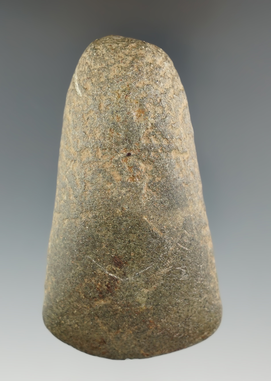 3 1/4" Flared Bit Celt made of high quality Diorite found in Madison Co., Ohio.