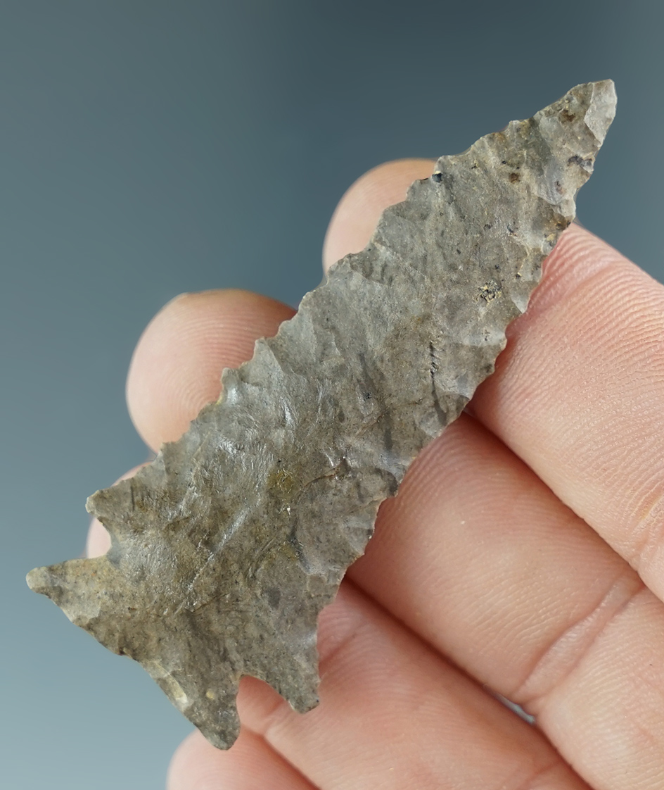 2 5/16" nicely styled Pine Tree point made from Dover Flint found in Hardin County TN