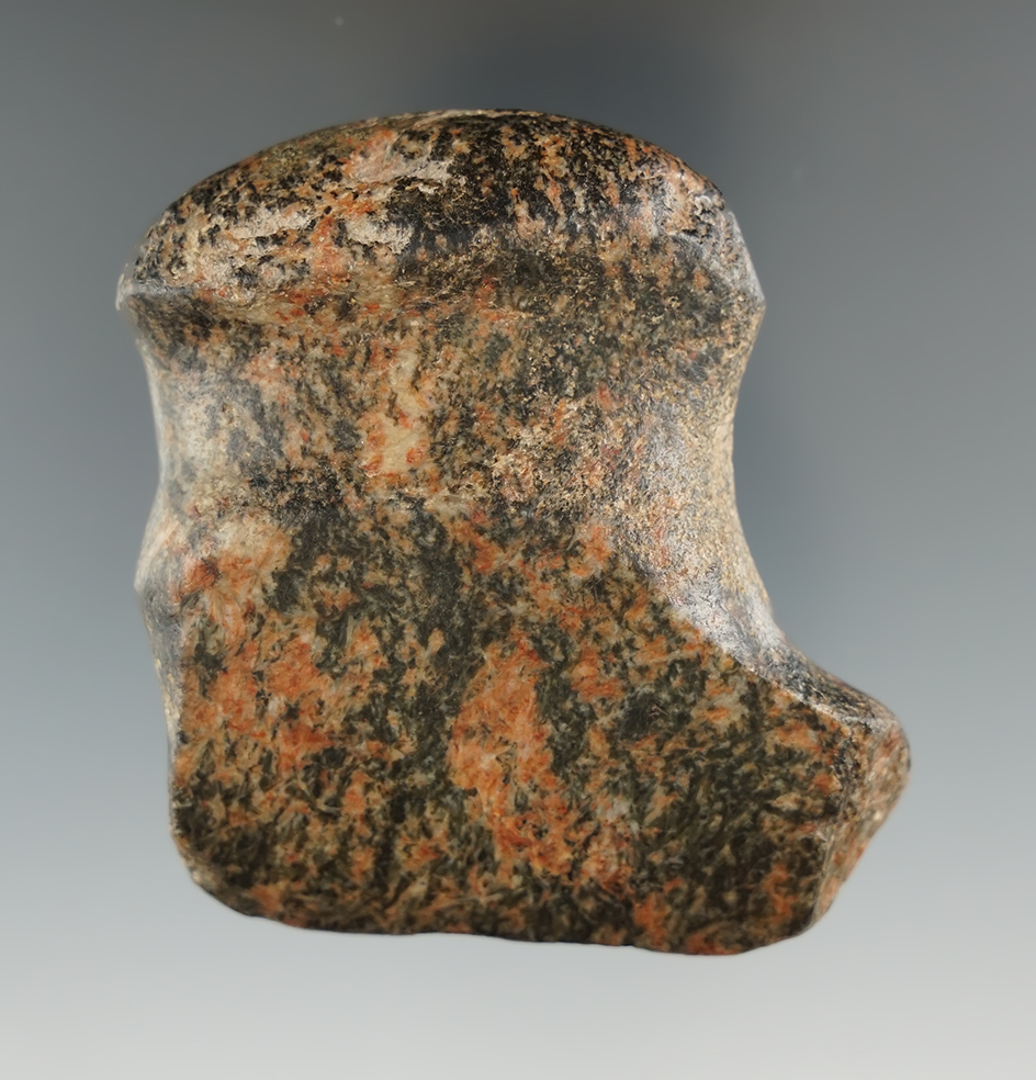 Uniquely styled 2 3/4" hardstone Axe found in the Pueblo country of the Southwest.