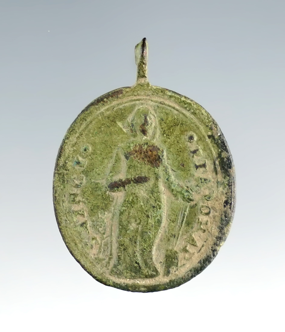 15/16" Jesuit Medal. Found at Iroquois Site, New York.