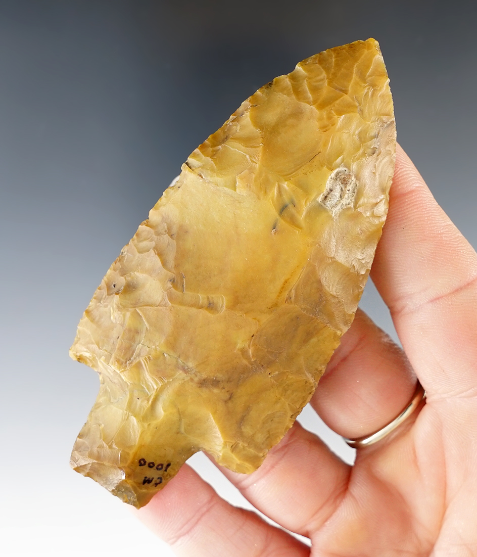 3 11/16" Adena Flint Ridge Flint found in Licking Co., Ohio.