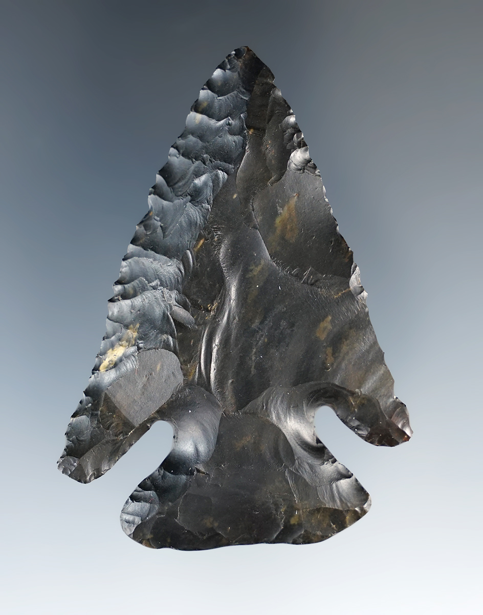 2 1/2" Coshocton Bevel, Coshocton Flint. Found in Ohio.