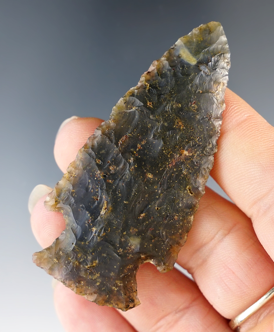 2 9/16" Hopewell Point, Moss Agate. Ross Co., Ohio.