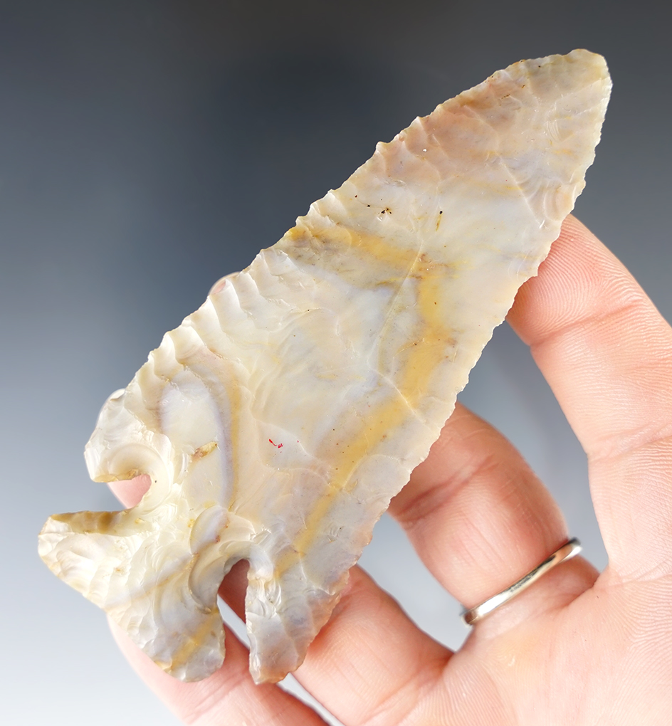 3 7/8" Dog Leg Bevel, Jewel Flint Ridge Flint, Ohio.