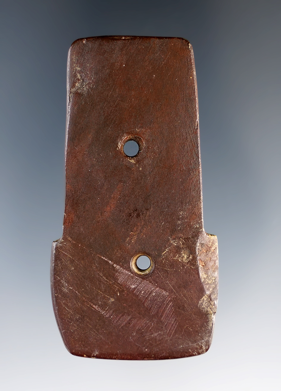 2 9/16" Shovel Pendant made from patinated red Slate.