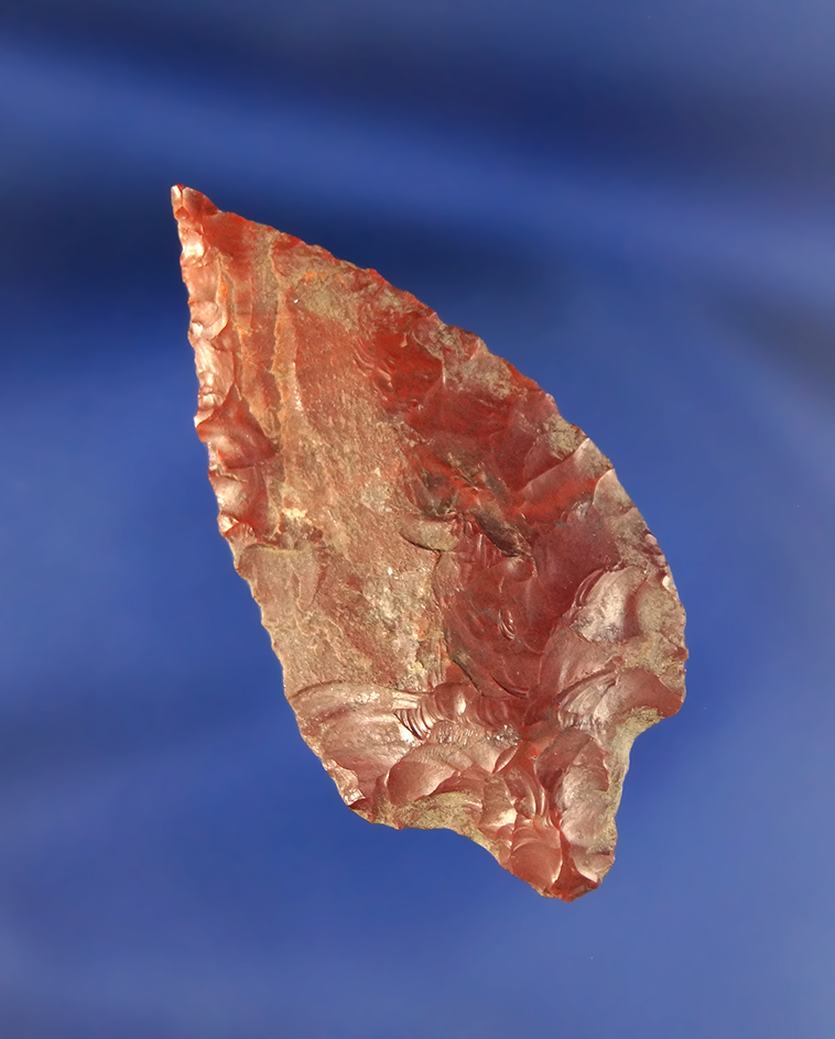 1 13/16" Gypsum Cave made from heavily patinated red jasper.  Found in Oregon.