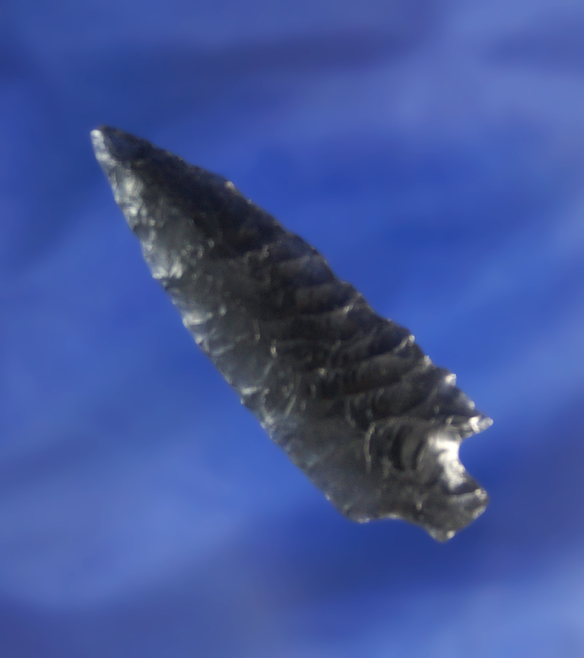 2 3/16" semi translucent obsidian stemmed dart point found near Fort Rock Oregon.
