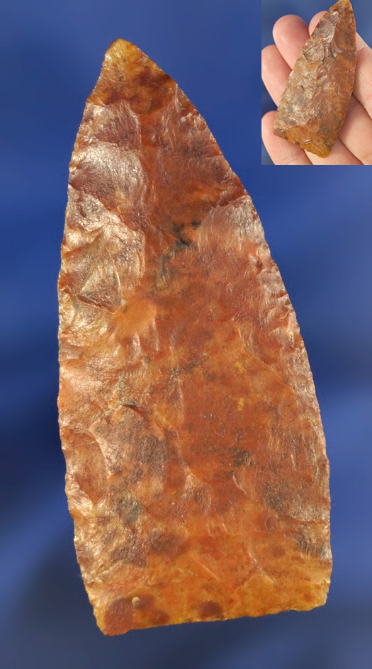 Excellent flaking, style and material color on this 2 7/16" Triangular Blade  found in Oregon