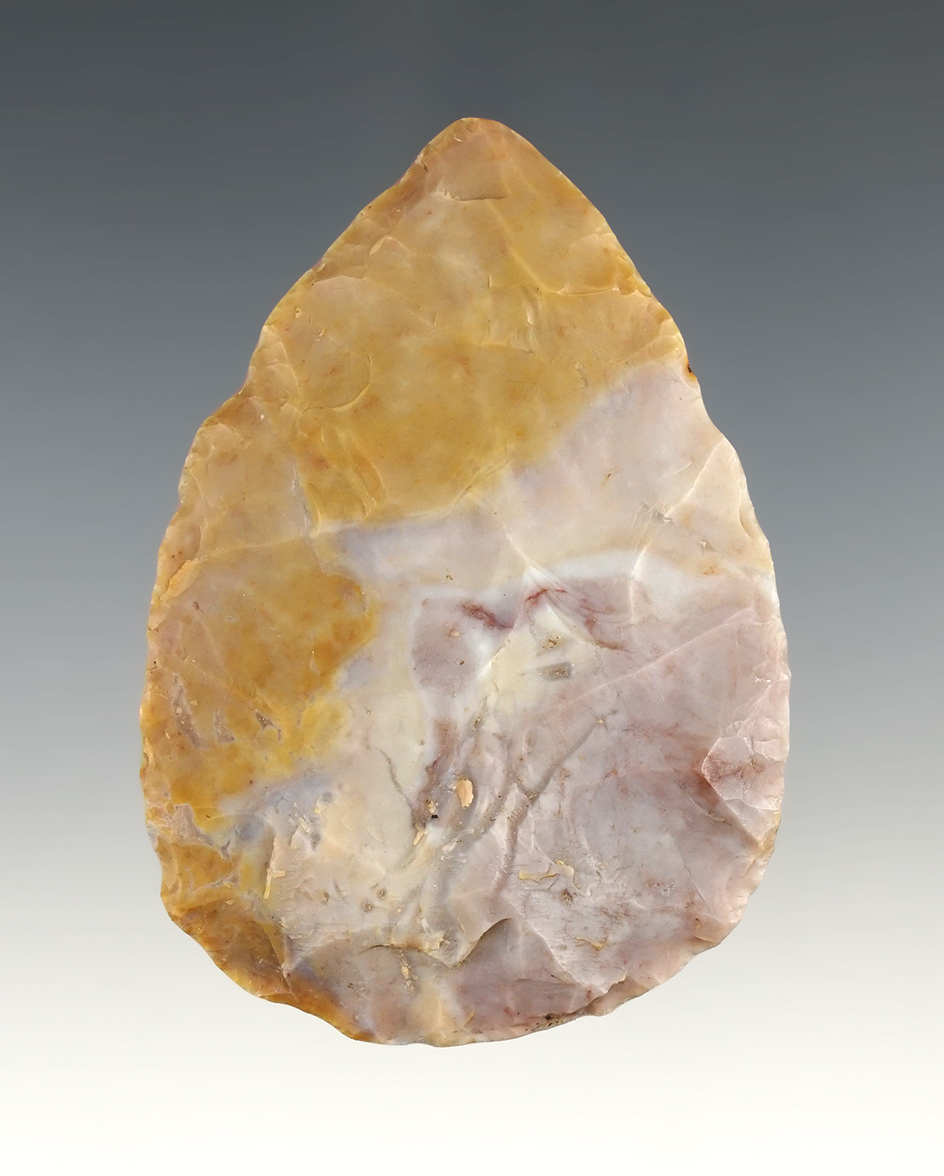 2 15/16" Adena Blade - Hocking Co., Ohio.Beautifully colored Flint Ridge flint. Ex. Copeland.