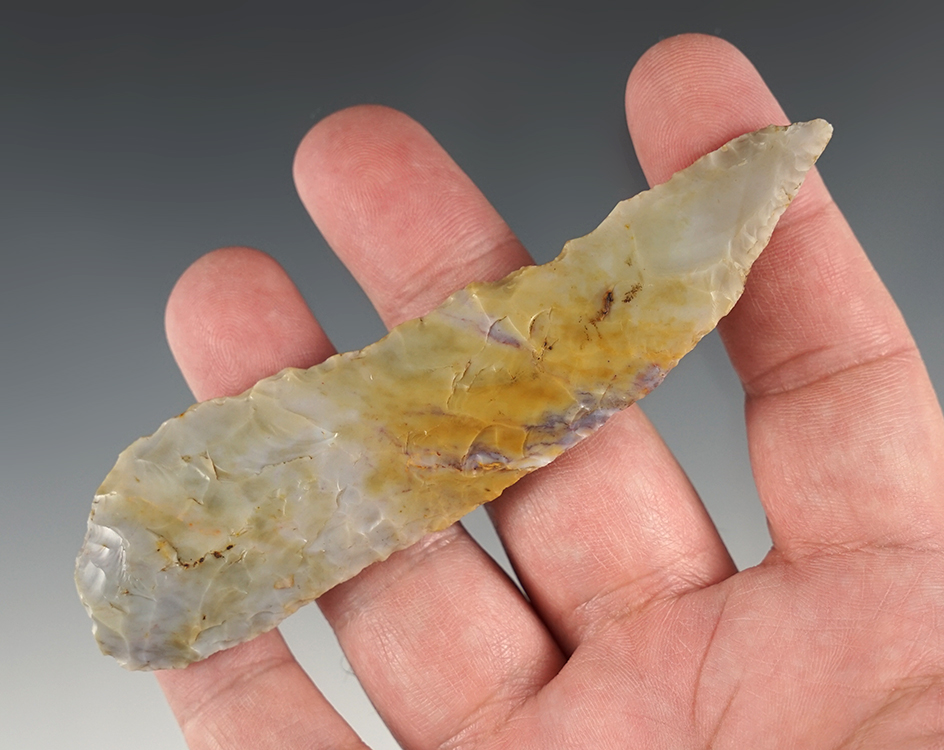 Nice 4 5/16" Ohio Knife made from colorful Flint Ridge flint.