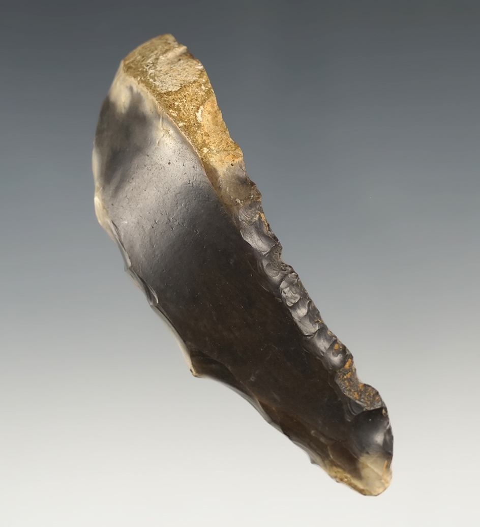 Fantastic 3 3/8" Paleo Uniface Knife found in Montgomery Co., Ohio. Pictured in ASO Vol. 1, 63
