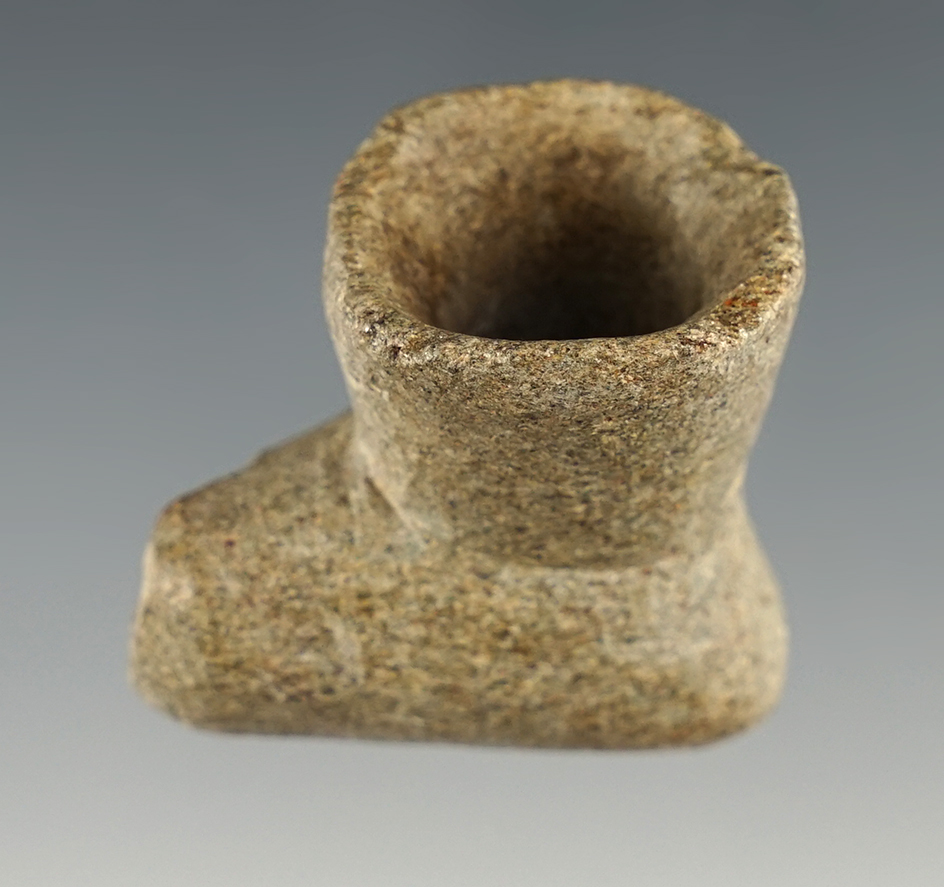 Nicely polished Steatite Pipe that measures 1 3/8". Found in Iowa. Comes with a Motley COA.