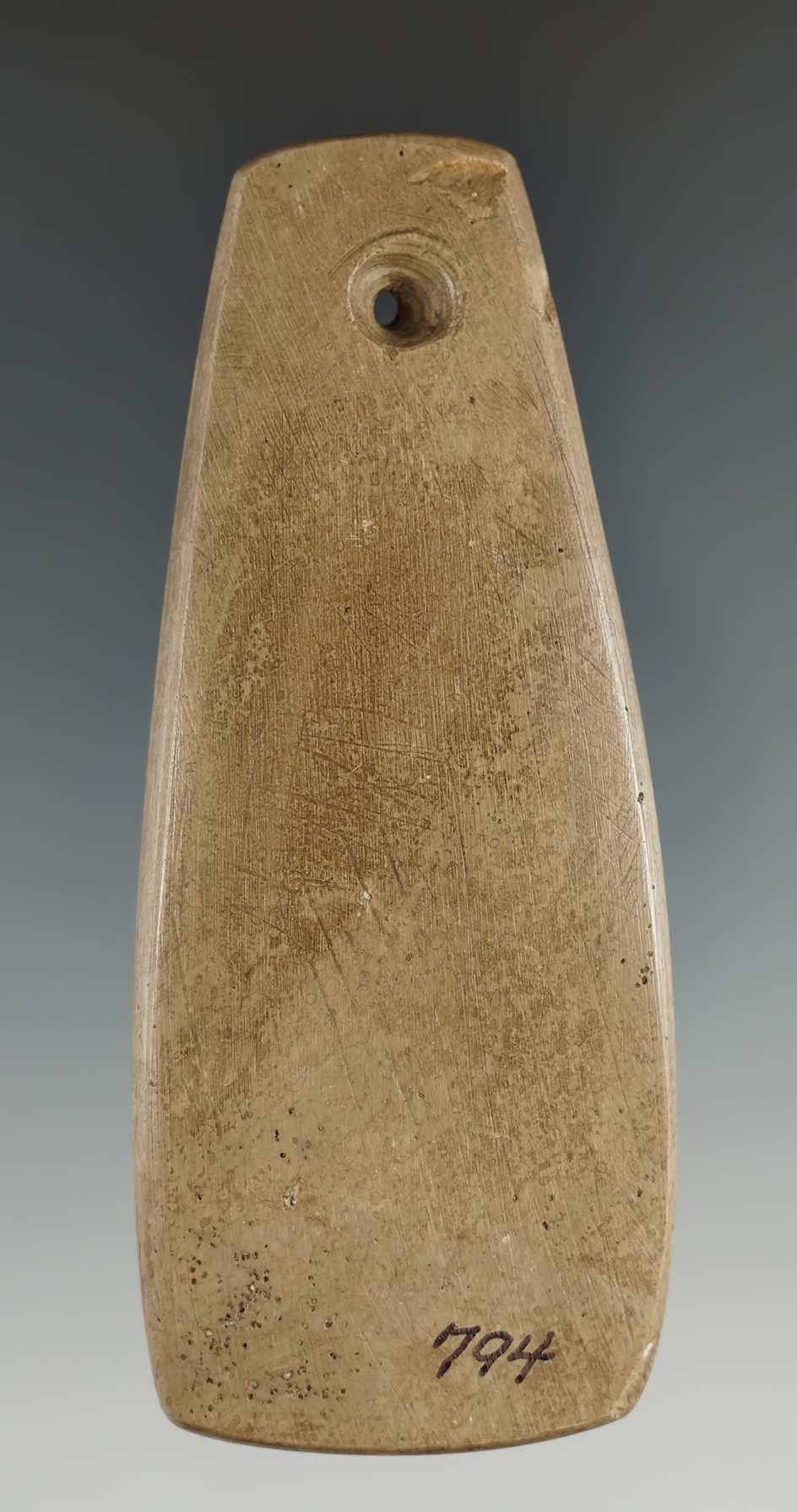 3 3/4" Pendant found in Adams Co., Ohio, made from Pipestone.