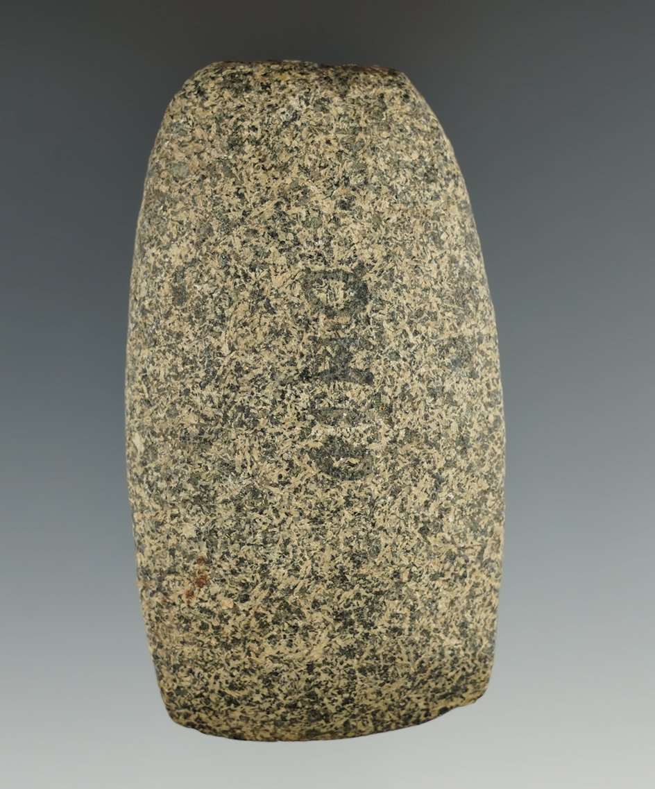 3 1/16" Hopewell Celt is very nicely styled from granites with a nice bit found in Ohio
