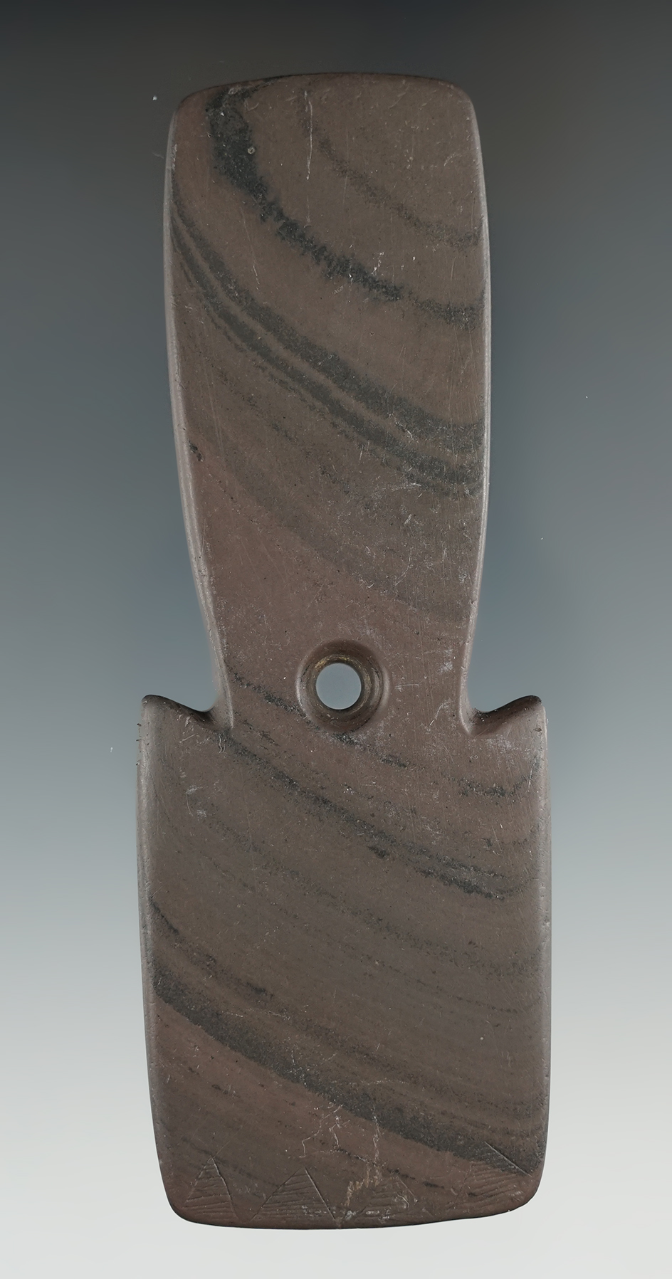 Sale Highlight! 4 5/8" Hopewell Shovel Pendant - tallied & engraved -Washington Co., OH. Pictured!!