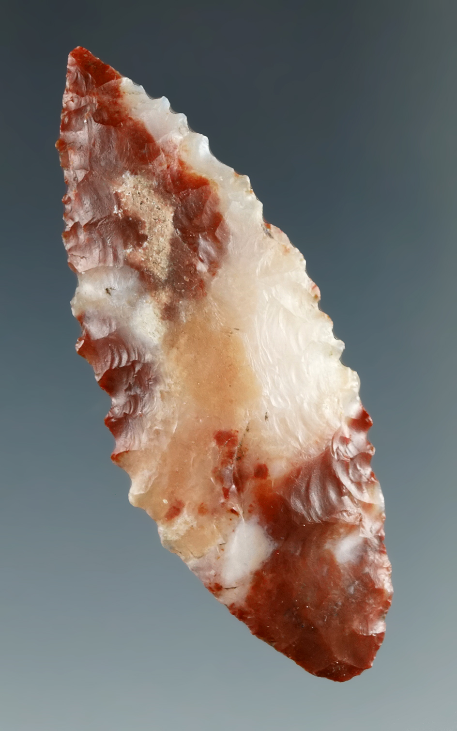 1 7/8" Cascade Leaf Blade made from Red and White Translucent Agate, Columbia River.