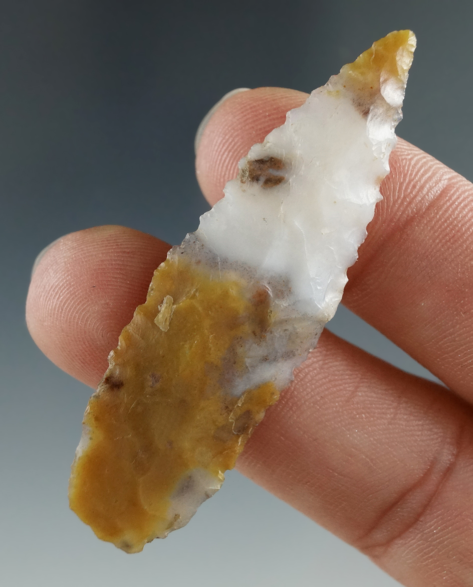 2 1/4" Cascade Leaf Blade made from Brown and White Translucent Agate, Columbia River.