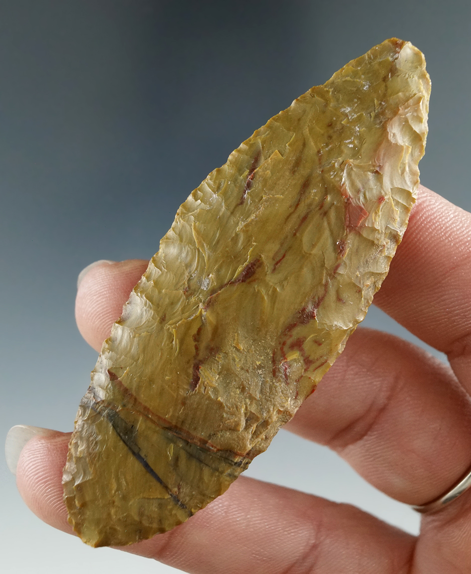 3" Cascade Blade made from Yellow-Brown Jasper, found near the Columbia River.