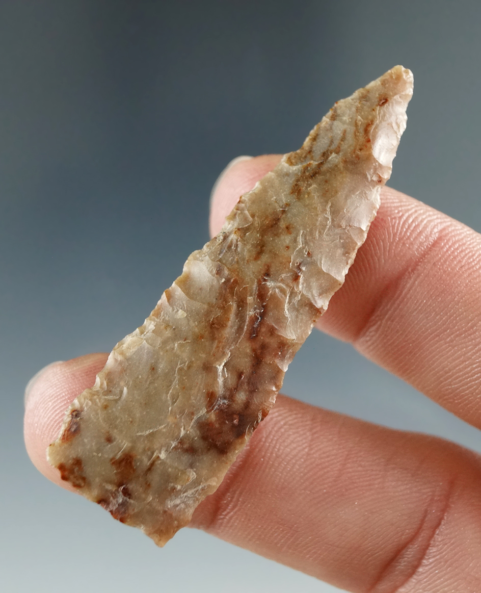 2" Narrow Triangle Knife made from Brown-Tan Agate, found near the Columbia River.