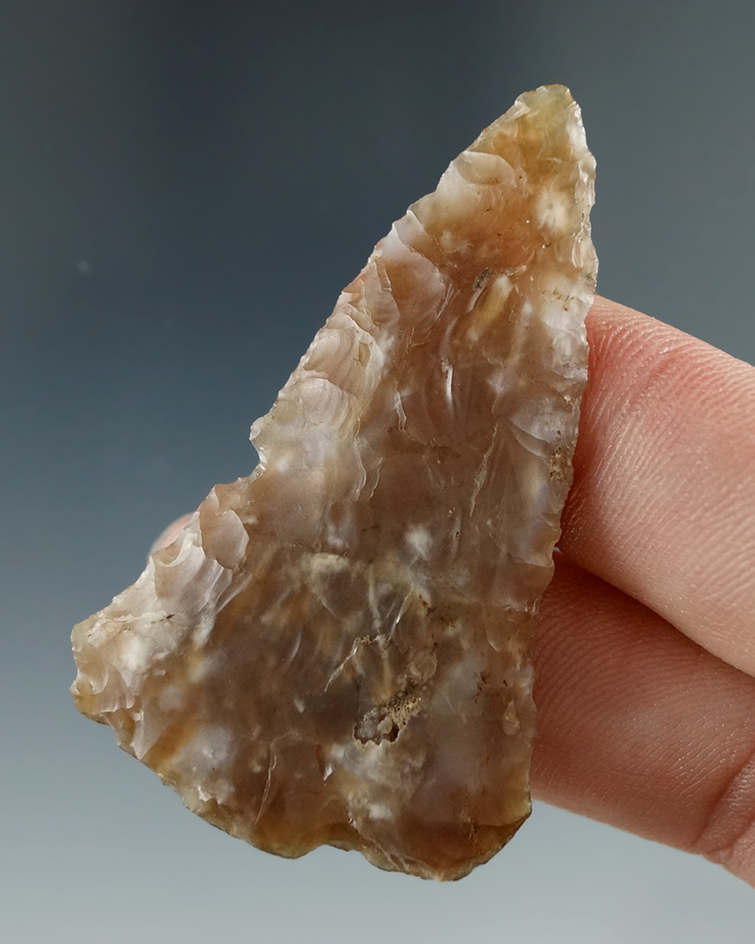 2" Triangle Knife made from Translucent Brown Agate, found near the Columbia River.