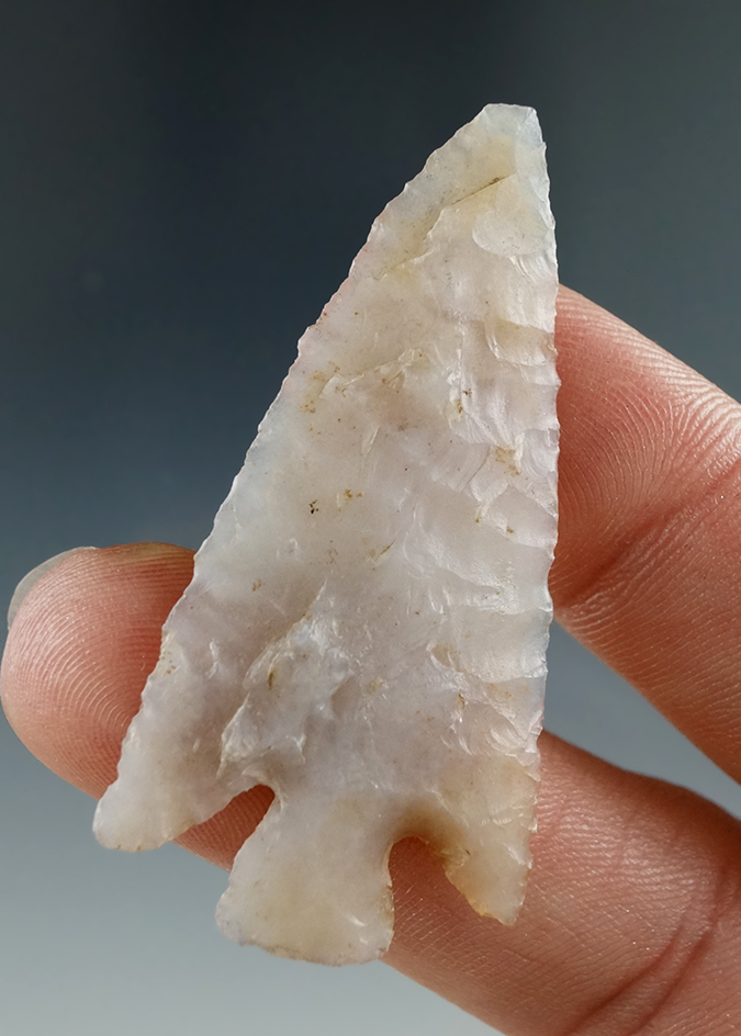 2" Diagonal Notch made from Translucent White Agate, found near the Columbia River.