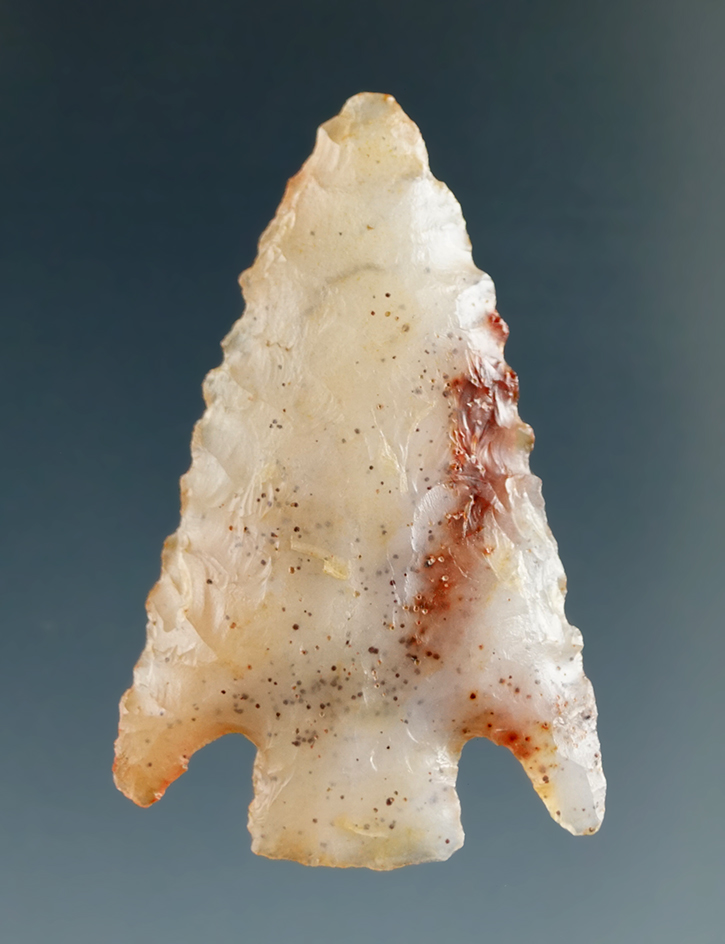 1 3/8" Corner Notch made from Translucent White Agate with a Brown Stripe,  Columbia River.