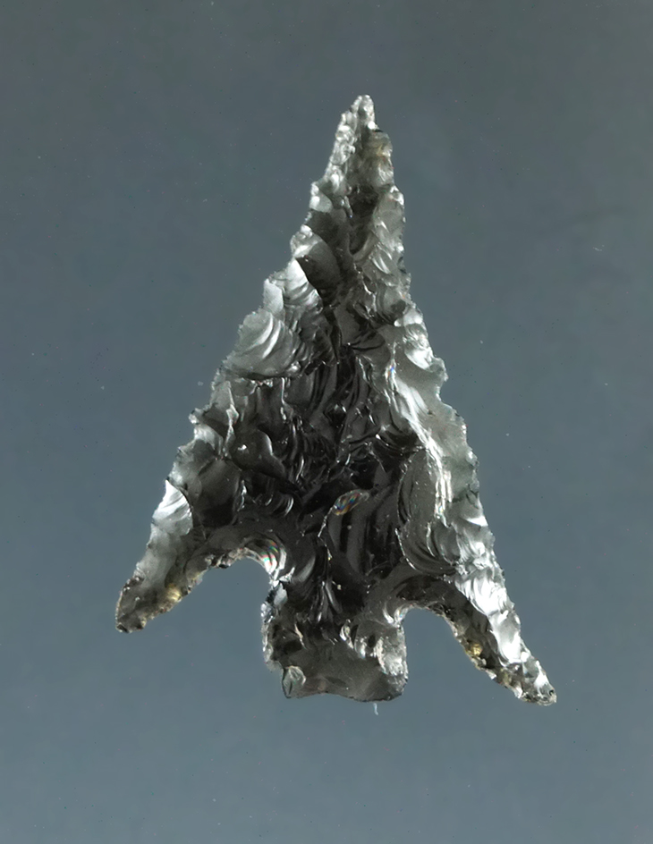 7/8" Columbia Plateau made from Translucent Black Obsidian, found near the Columbia River.