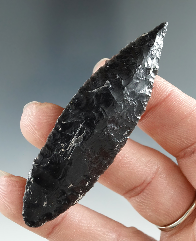 2 7/8" Cascade Leaf Blade made from Obsidian, found near the Columbia River.