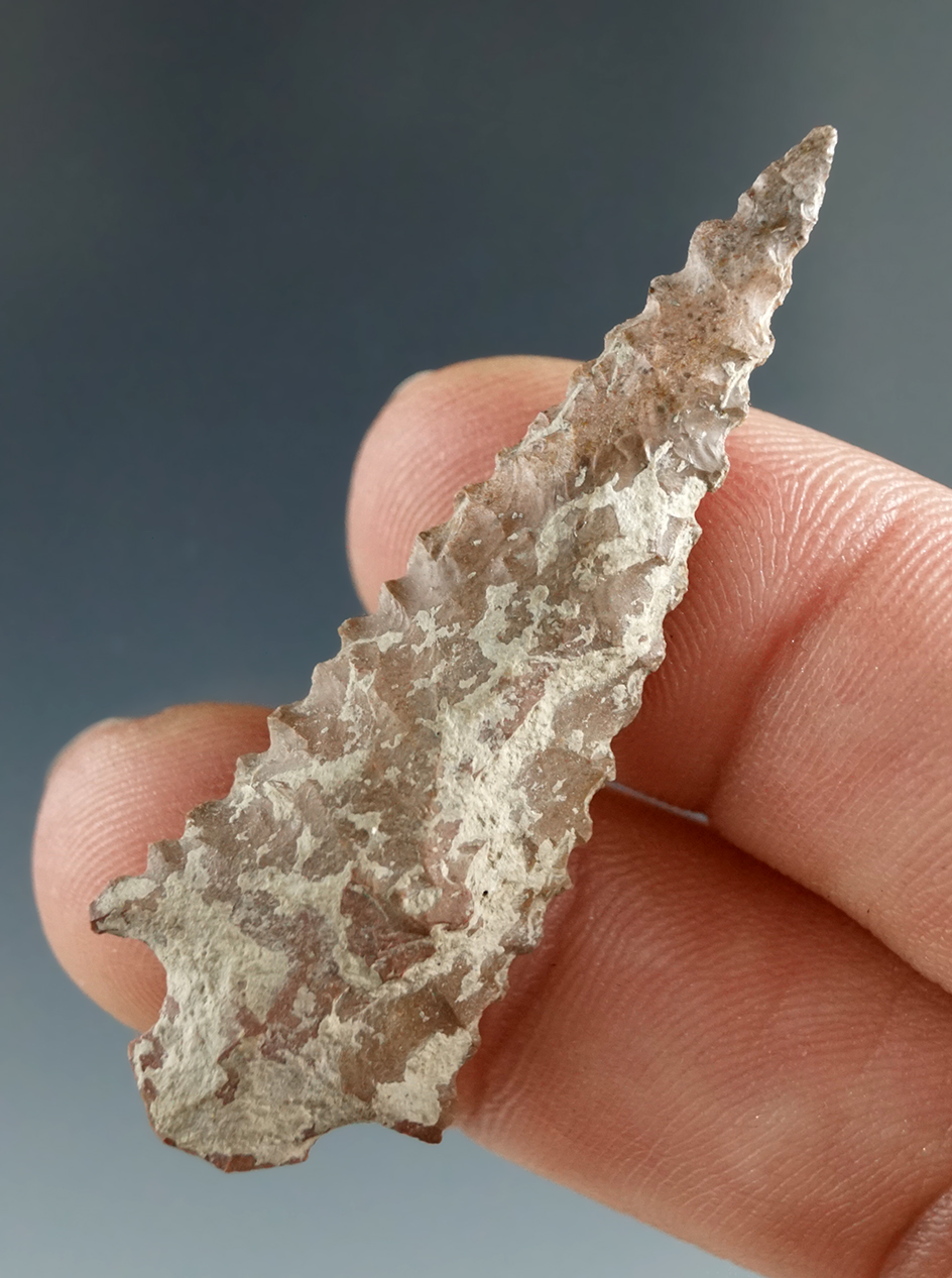 1 15/16" Rabbit Island with nice serrations made from Grey Jasper, found near the Columbia River.