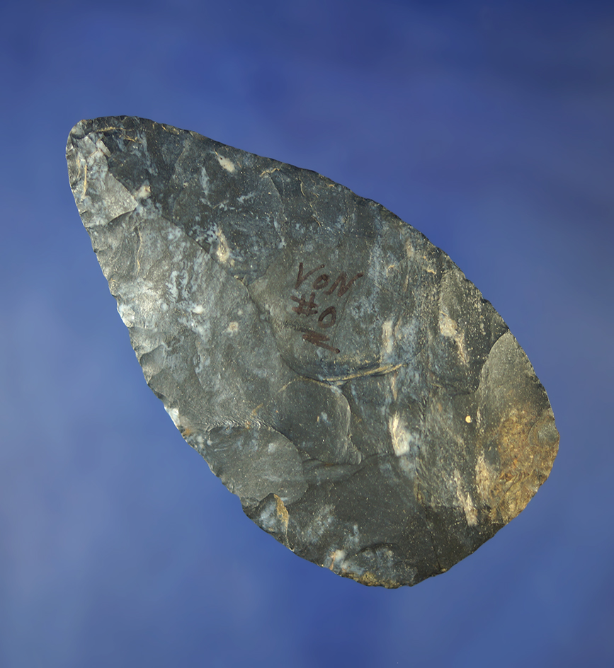 3 1/2" Woodland Knife found in Ohio made from Coshocton Flint. Comes with a Dickey COA.