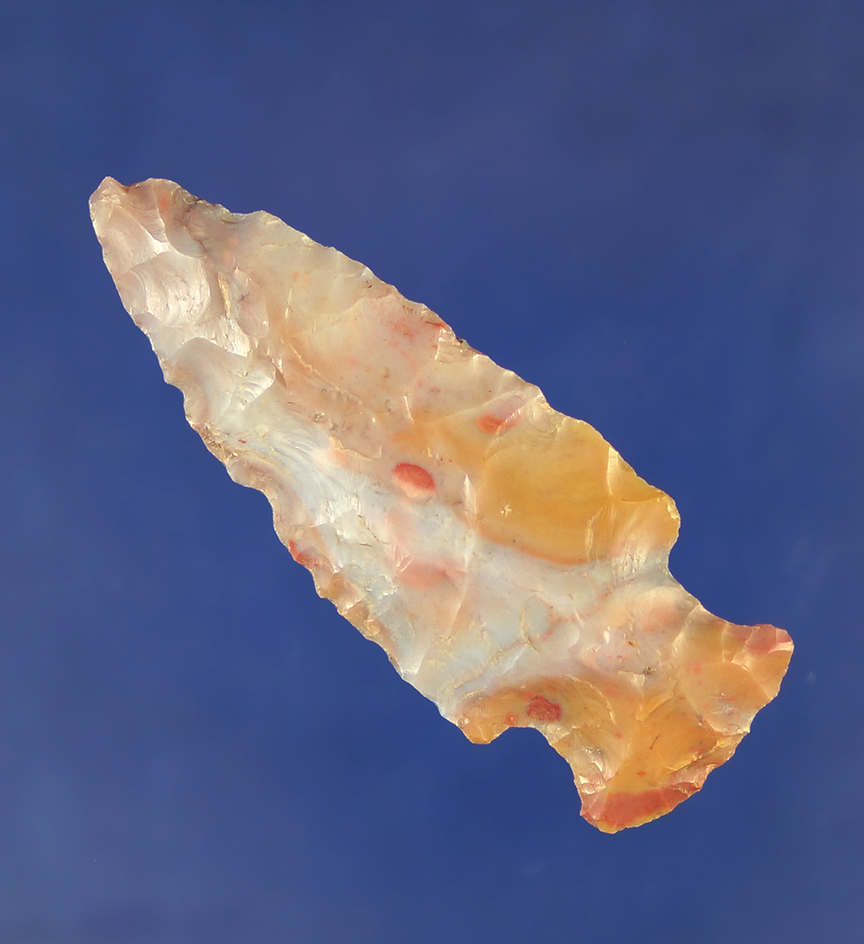 2 5/16" beautifully colored Flint Ridge Flint point found near Johnstown Ohio.