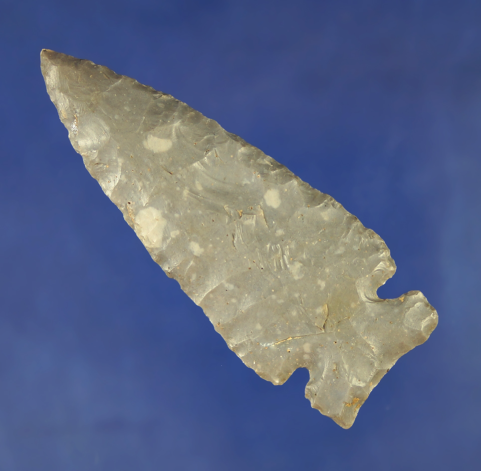 Excellent flaking and style on this 3 1/16" Sidenotch found in Ohio.