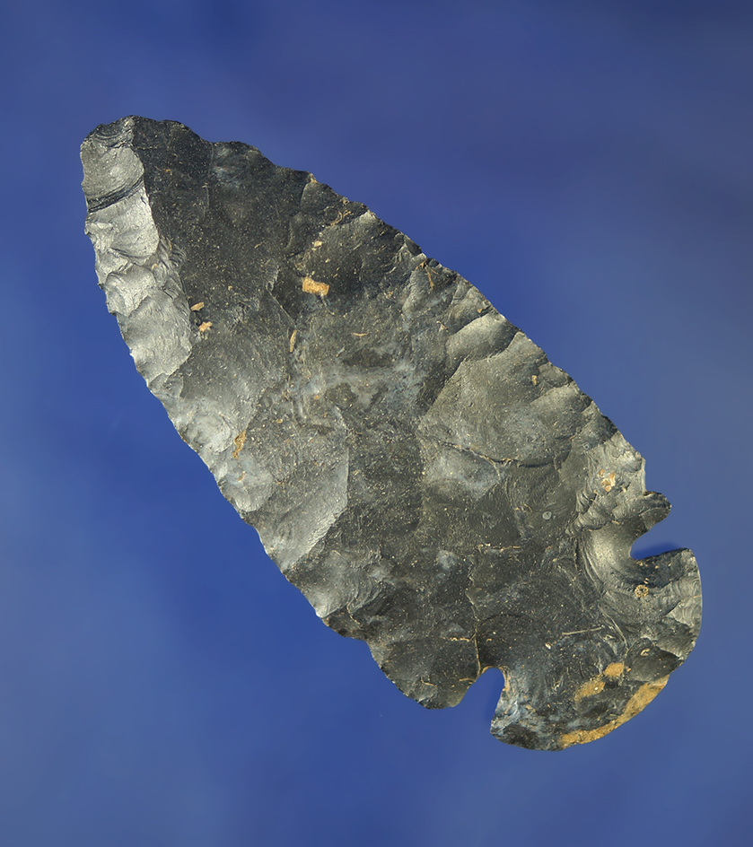 Well styled 3" Coshocton Flint Dovetail found in Ross Co., Ohio in 1994. Ex. Von Hilliard Collection