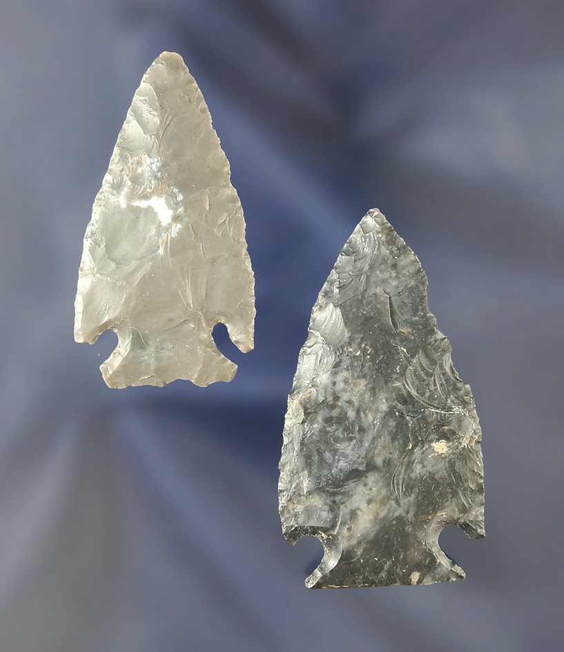 Pair of well made Ohio Intrusive Mound Points, largest is 2 3/16".