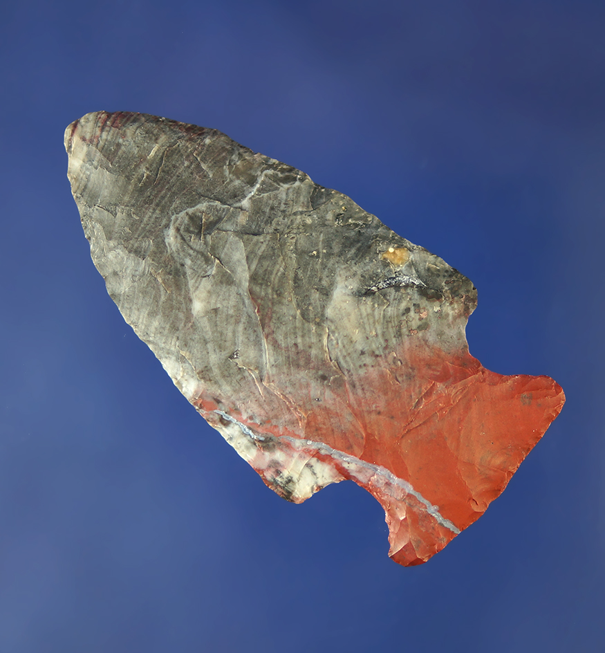 2 3/8" Hopewell made from colorful Nethers Flint found in Ohio.